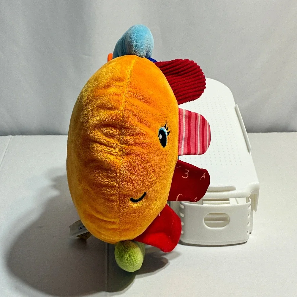 Melissa & Doug K's Kids Flip Fish Plush Sensory Baby Toy Orange Multi Color Exc
